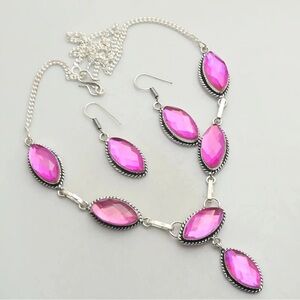 Rainbow Fire Topaz Gemstone Necklace/Earrings